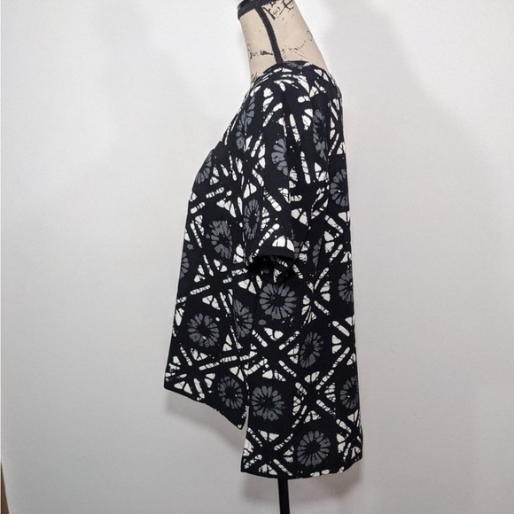 Madewell Industry Button-Back Oversized Short Sleeve Top in Batik Grid Size XS - Picture 8 of 10